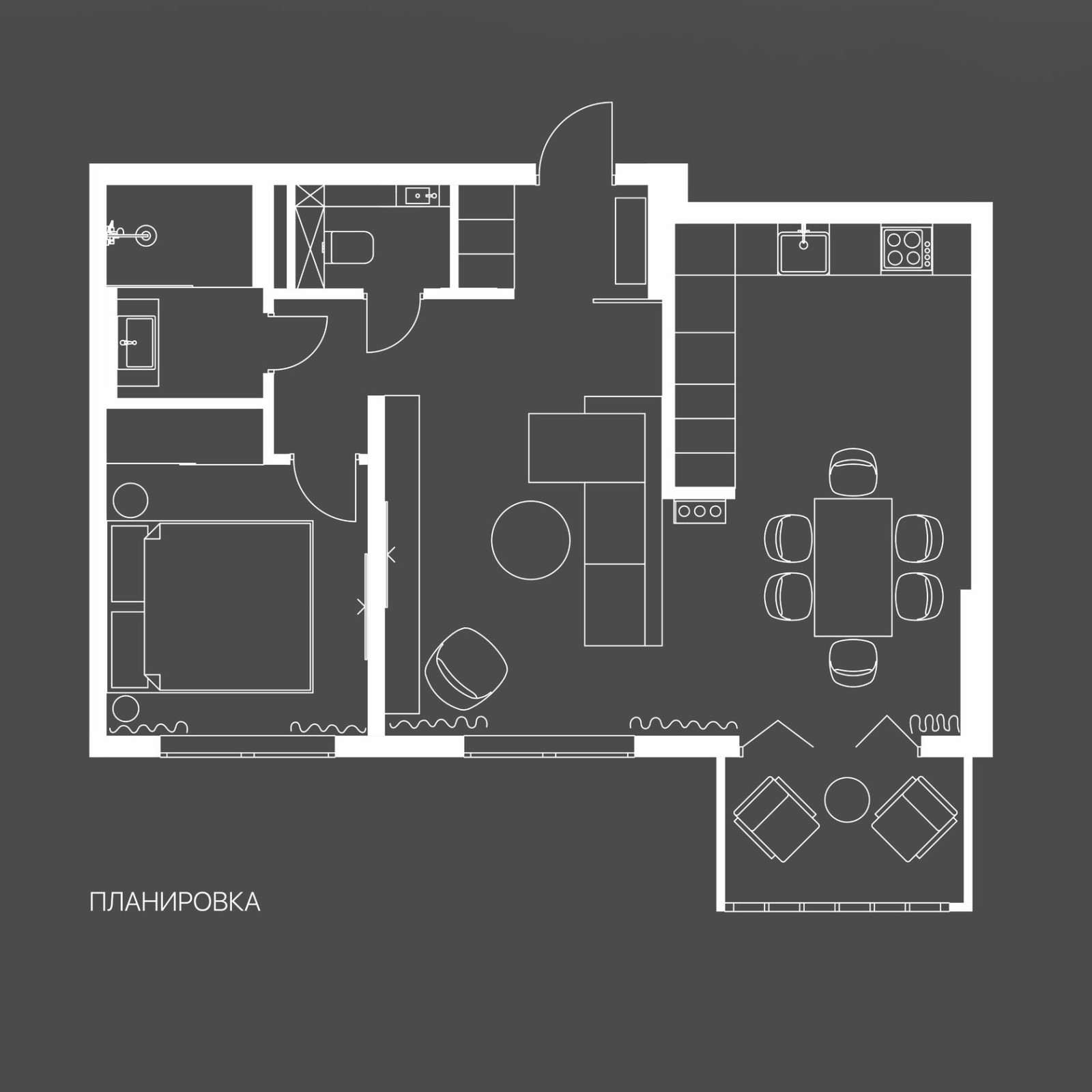 Обложка проекта: ЖК Green park 63 м²