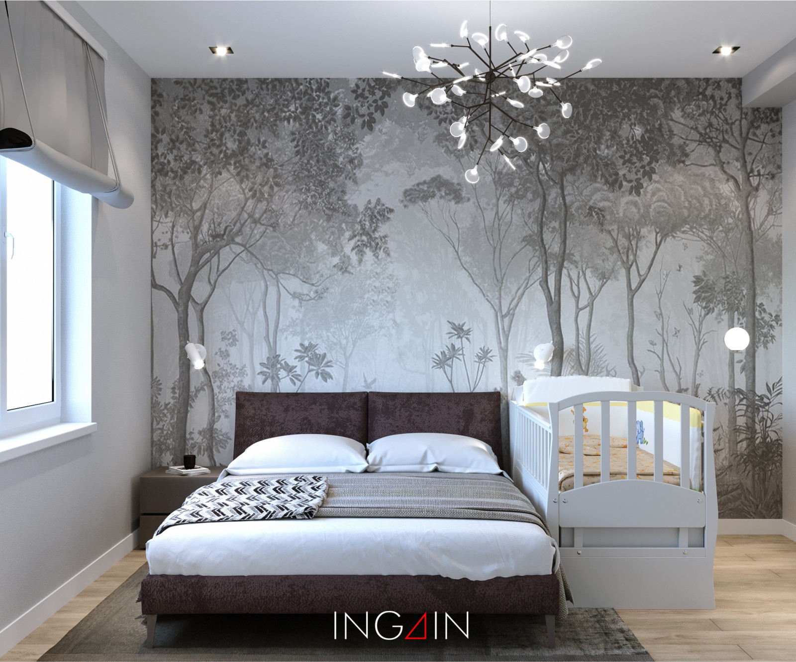 Спальня родителей (с детской кроваткой)