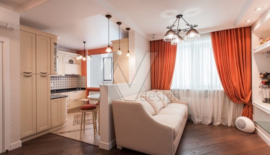 Дизайн проект двухкомнатной квартиры 63 кв.м., Королёв