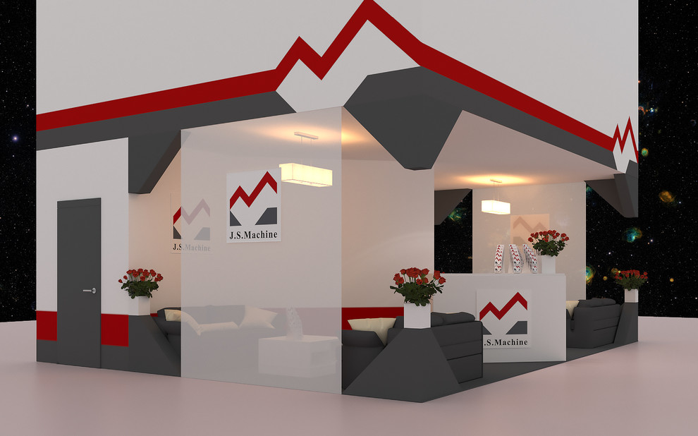 Обложка проекта: Планировка и визуализация выставочного стенда