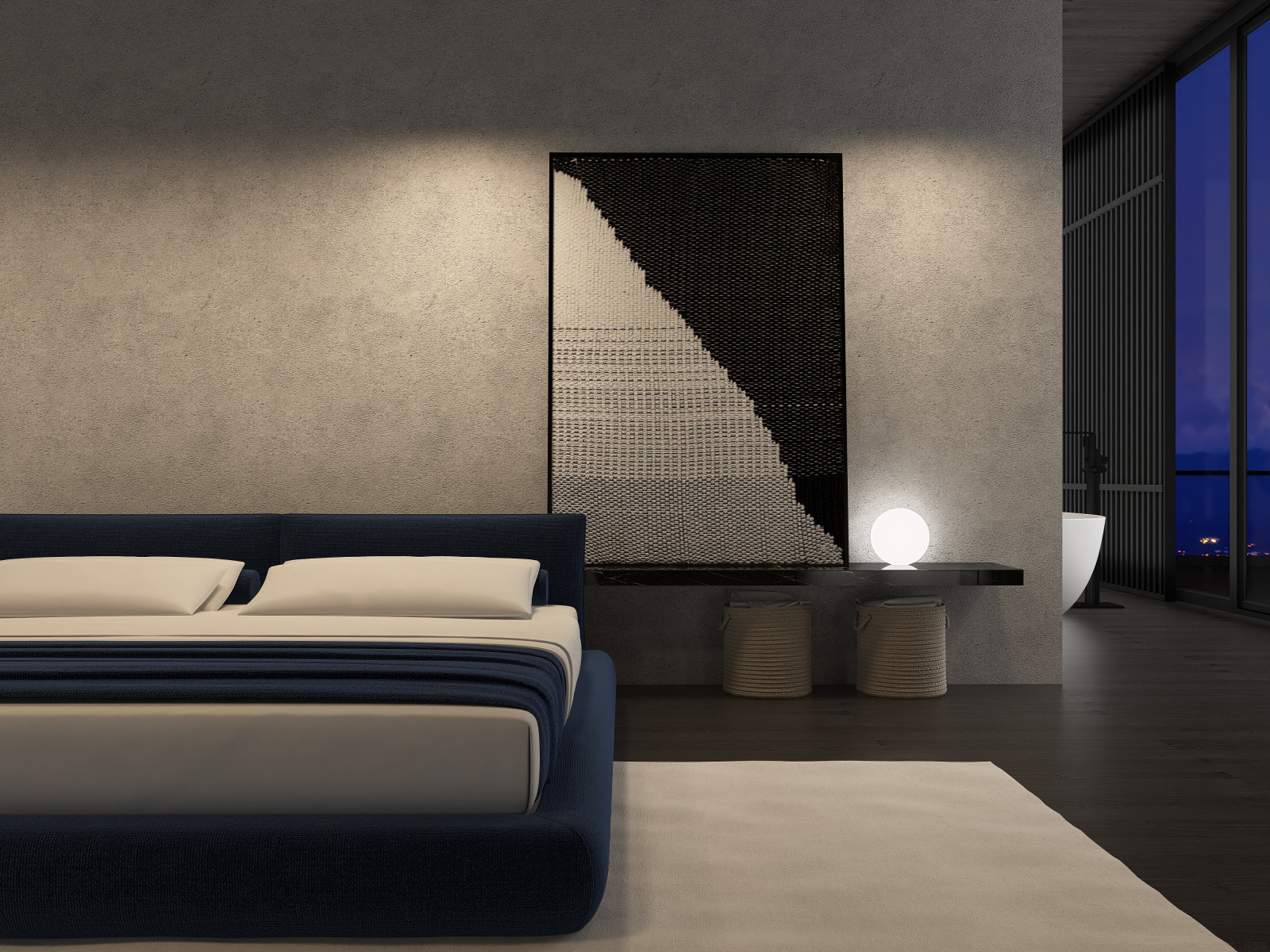 Спальня с атмосферой спокойствия интерьер мастер блока спальни с ванной