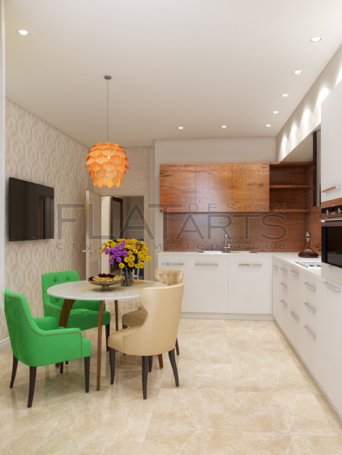 Дизайн 3-ной квартиры в современном, с элементами эко-стиля