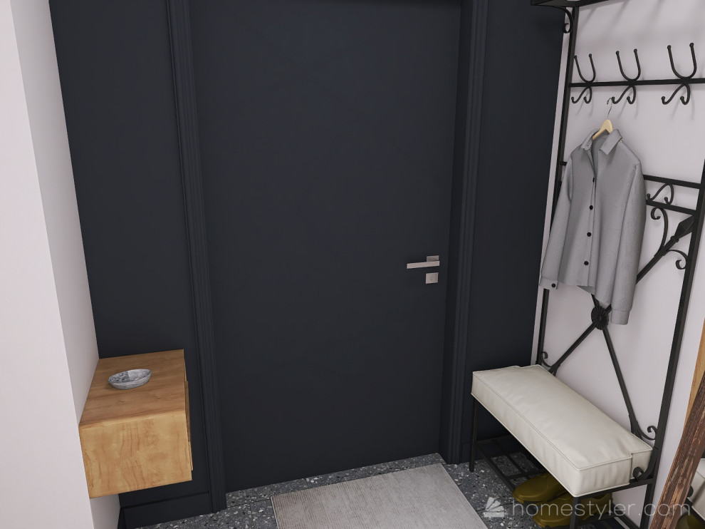 Брутальная трехкомнатная квартира в современном стиле с элементами лофта.