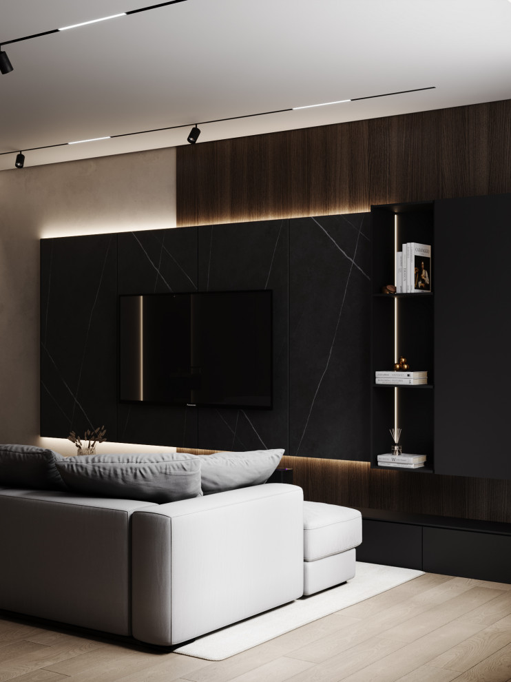 Брутальный современный интерьер, ЖК Румянцево Парк