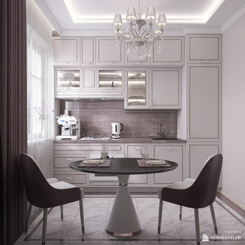 Проект в стиле "Неоклассика". Трехкомнатная квартира 63 кв.м