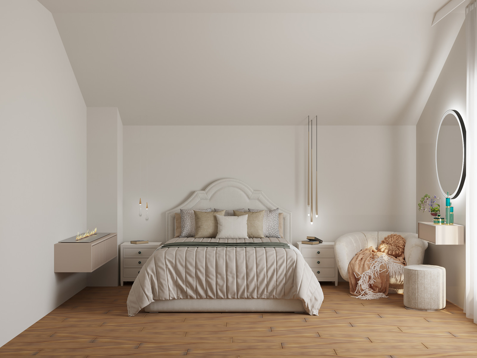 Обложка проекта: Современный загородный дом. 2 этаж. Спальня