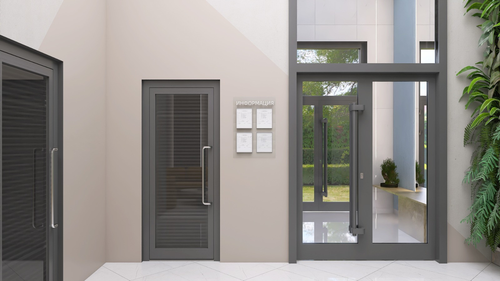 Визуализация лобби подъезда