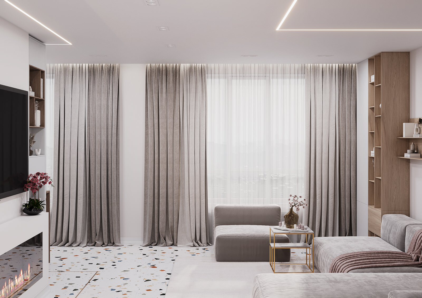 Дизайн-проект яркой квартиры 65 кв.м в современном стиле