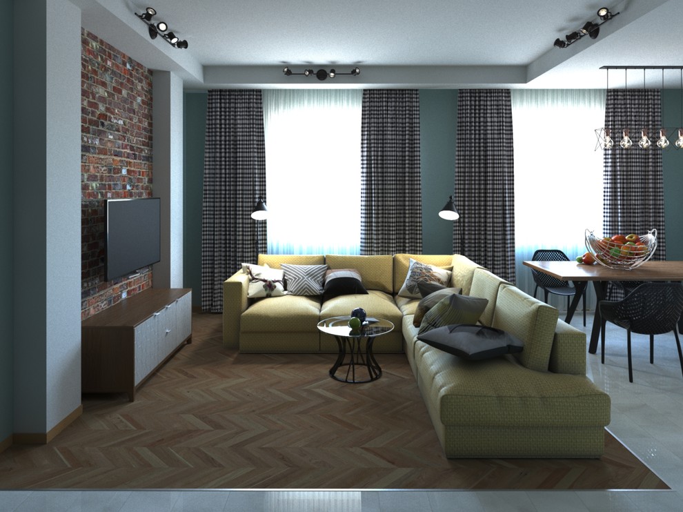 Дизайн кухни-гостинной в стиле Лофт