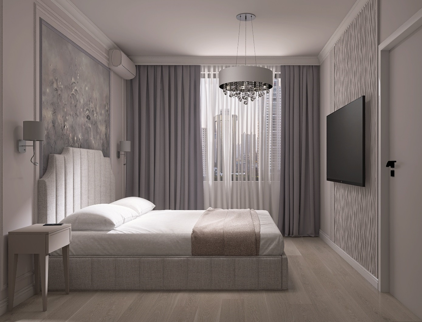 Однокомнатная квартира в современном стиле с элементами неоклассики