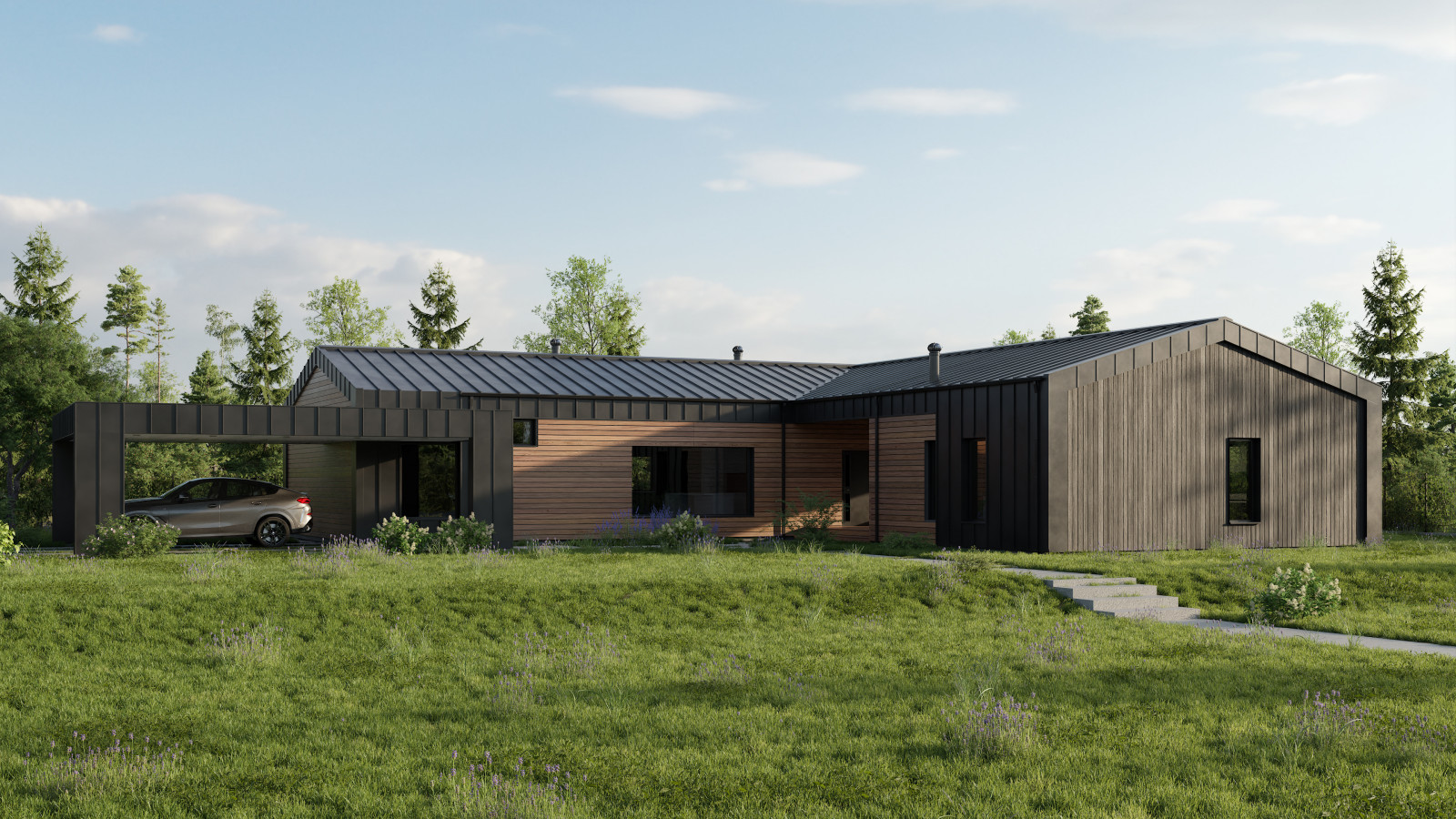 Дом в стиле Barn House