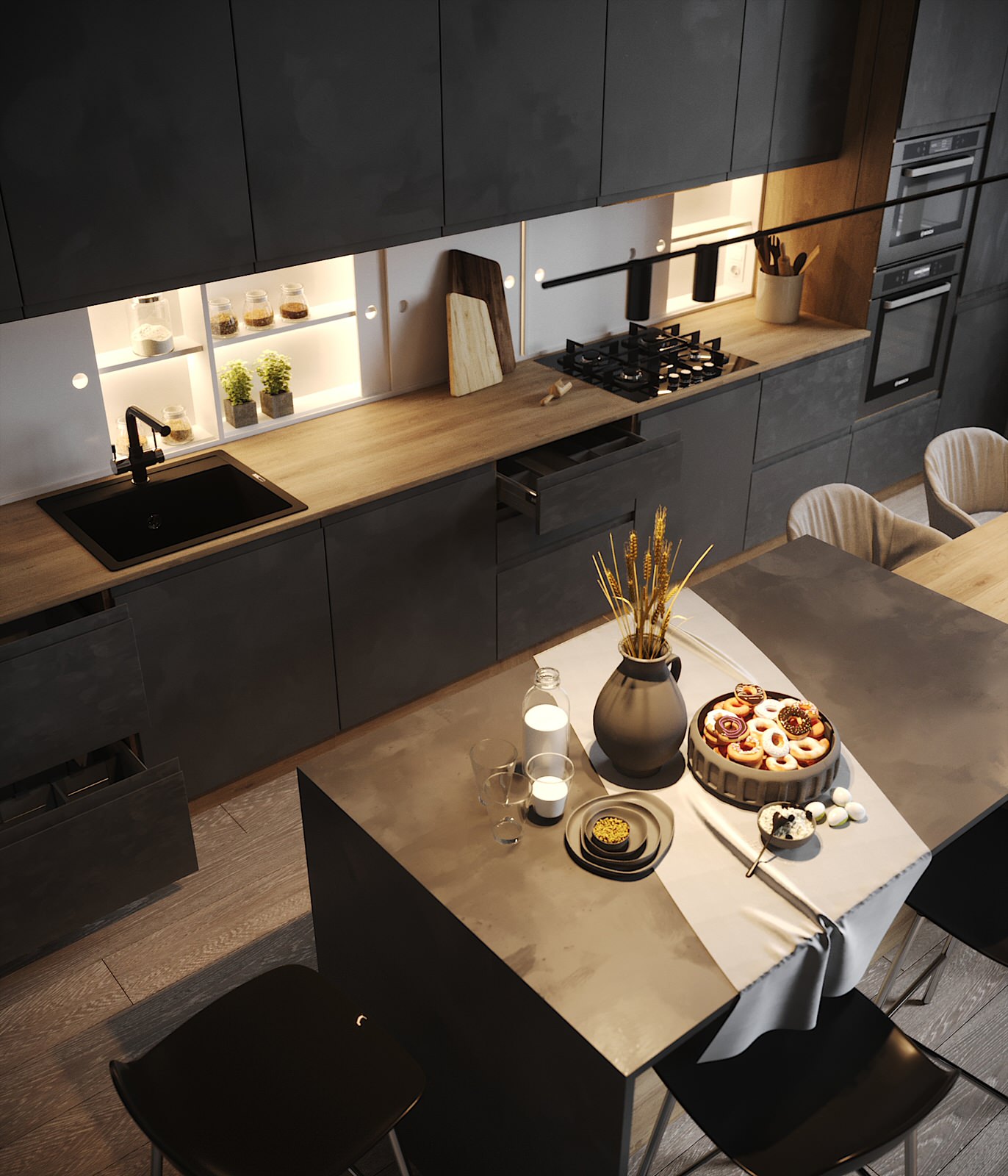 Design kitchen in loft style