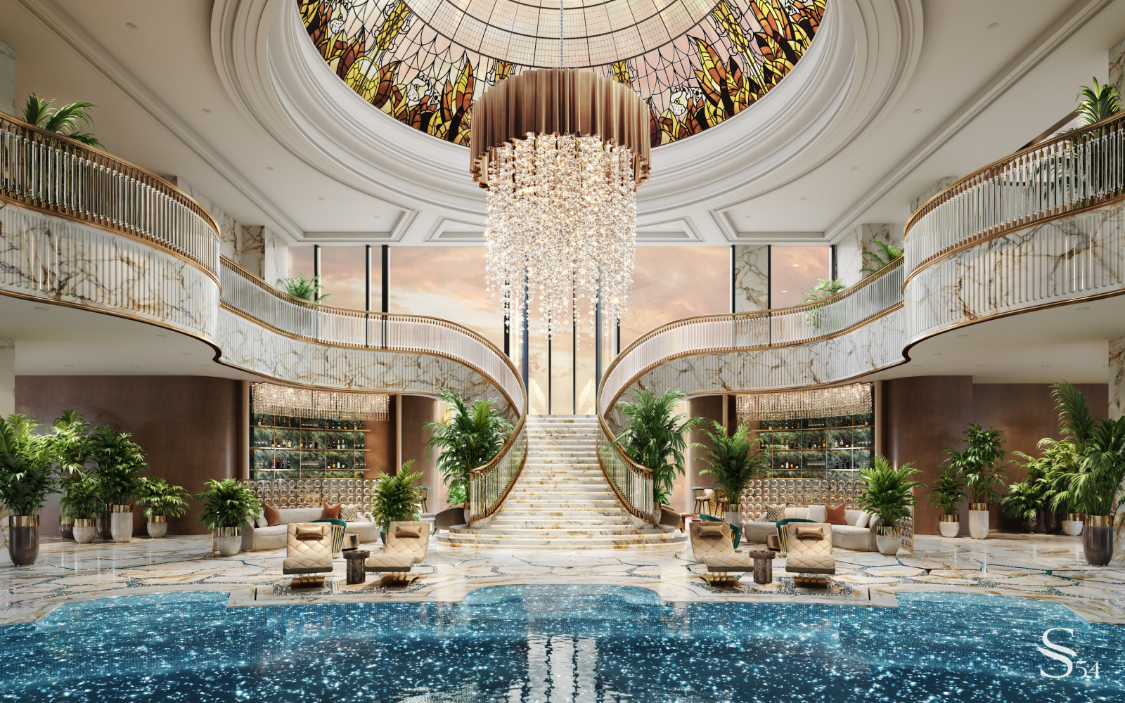 Обложка проекта: Роскошный дизайн-проект зала для приемов в Trump Towers, Индия