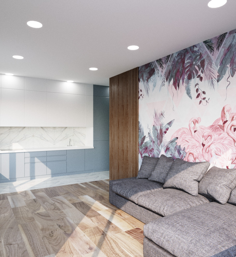 Квартира на Варшавке. Гостинная-кухня