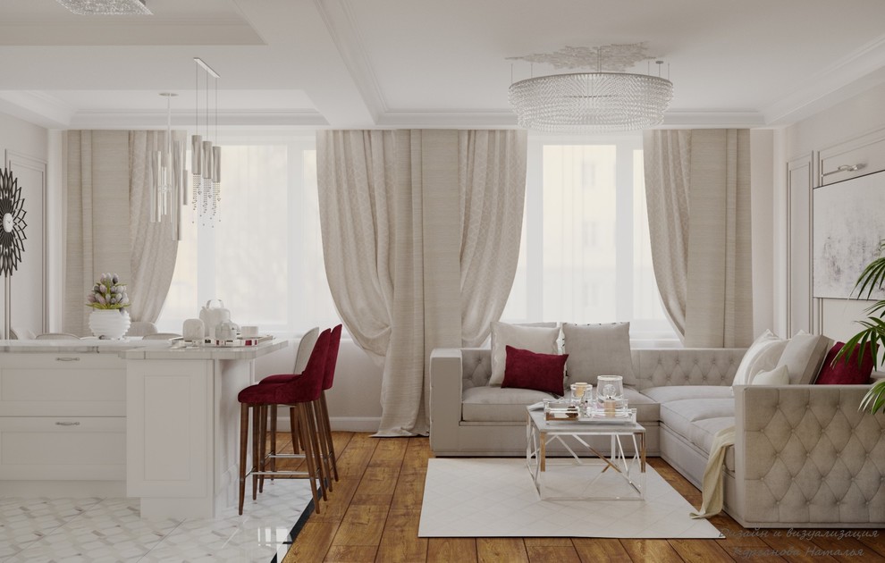 Дизайн-проект четырехкомнатной квартиры в жилом комплексе "Дом-Мегалит на Неве".