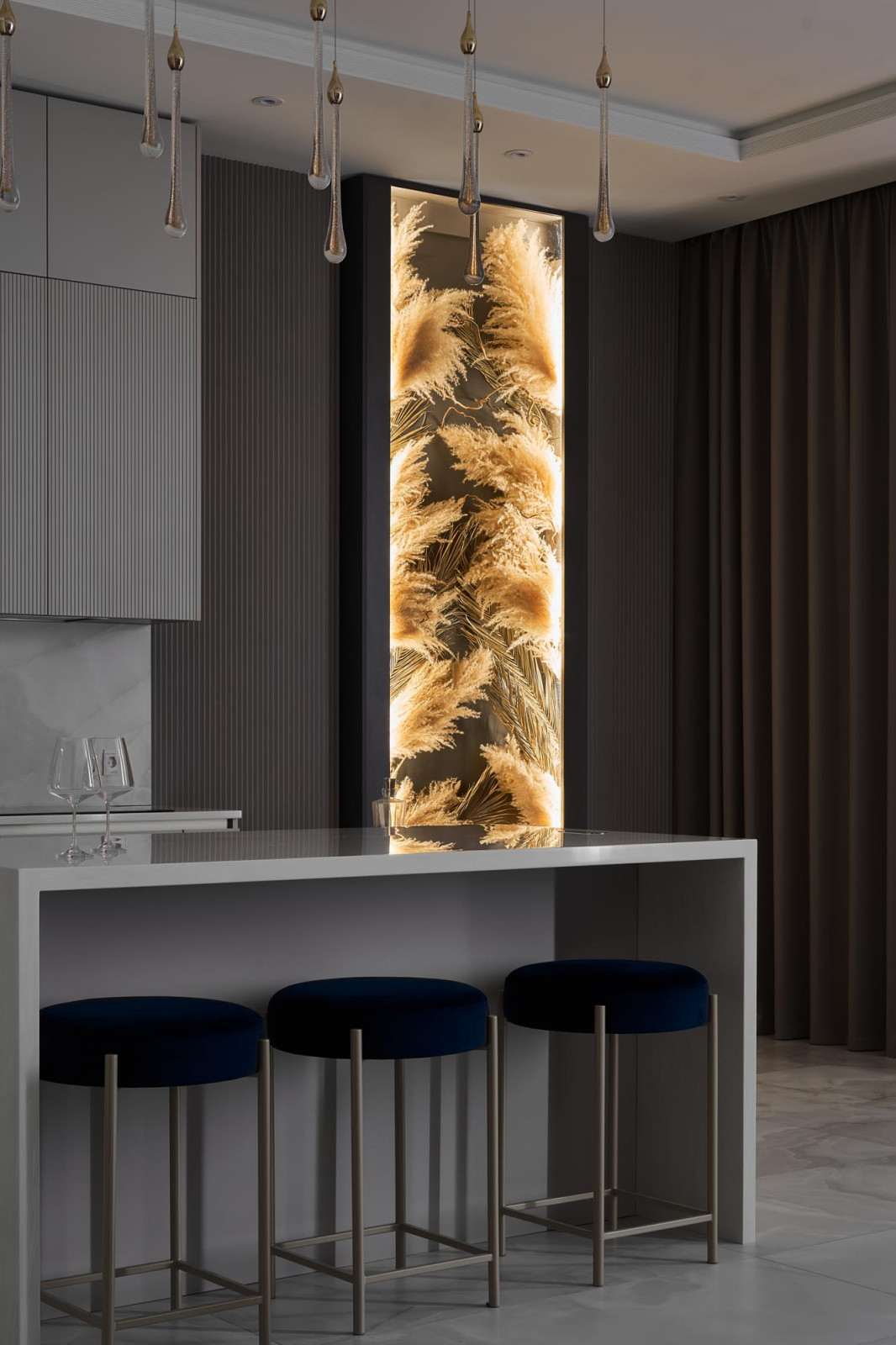 Дизайн проект квартиры 180м2  ЖК "Бульварный  переулок ". Гостиная