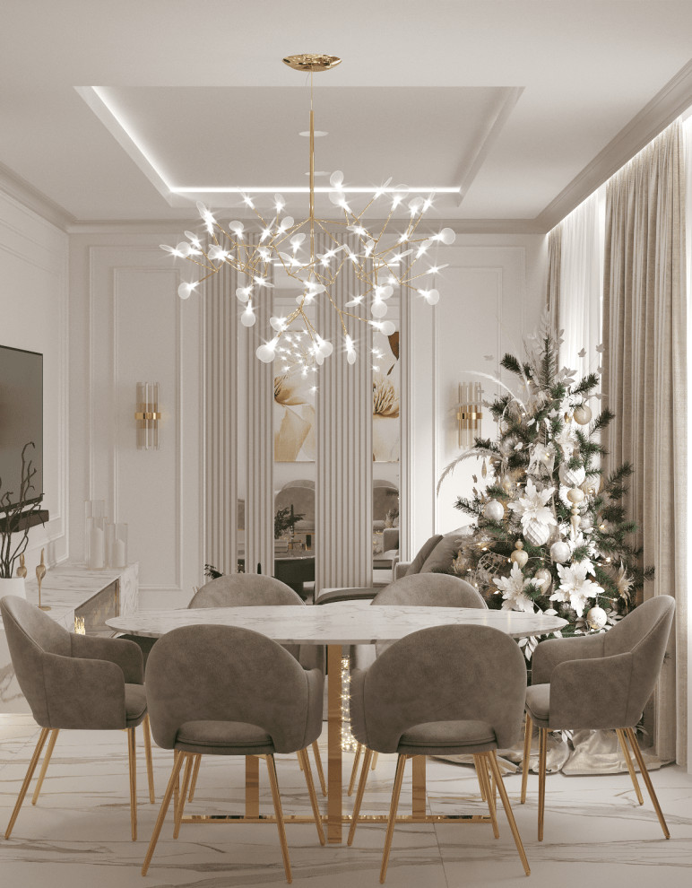 Просторная квартира в нежных оттенках со стильными элементами декора