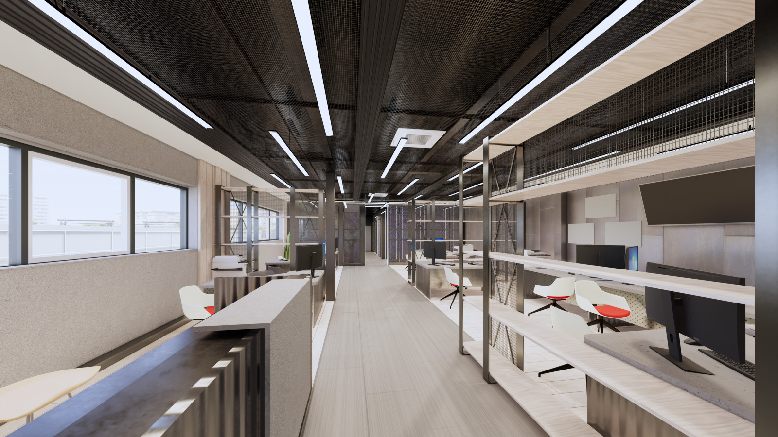 Обложка проекта: Интерьерные решения для встроенной офисной части при оконном производстве