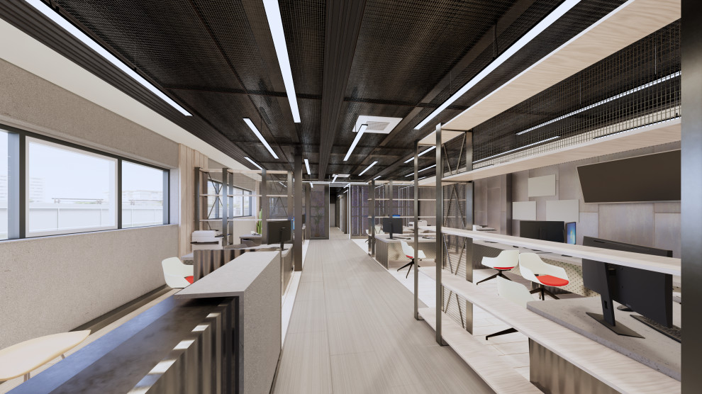 Обложка проекта: Интерьерные решения для встроенной офисной части при оконном производстве