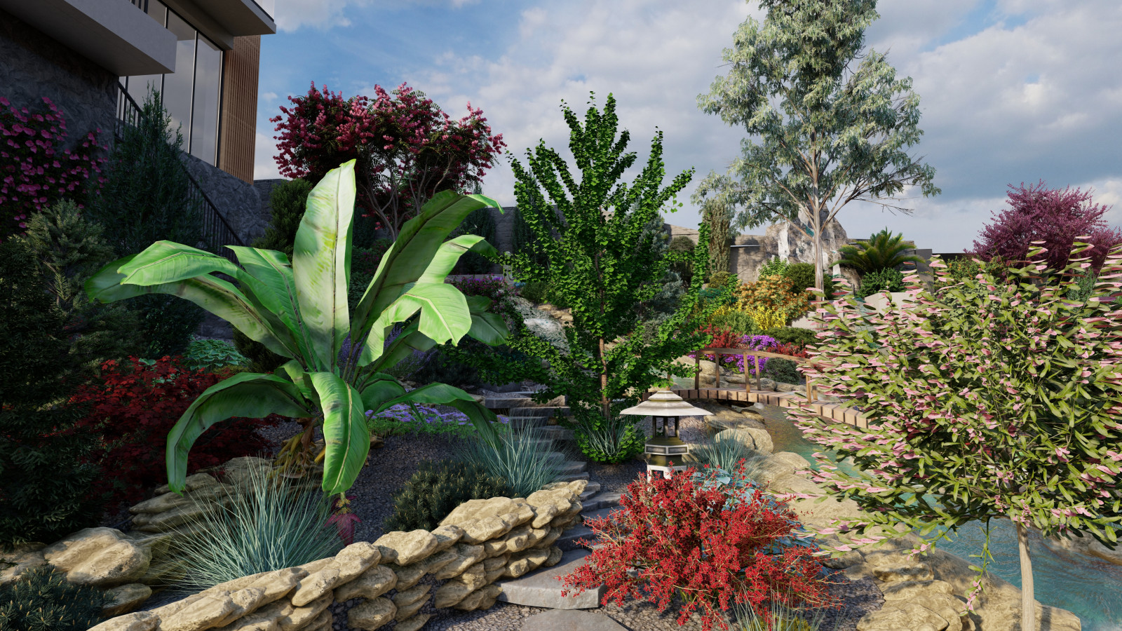 Ландшафтный дизайн частного дома в Сочи | 5 соток