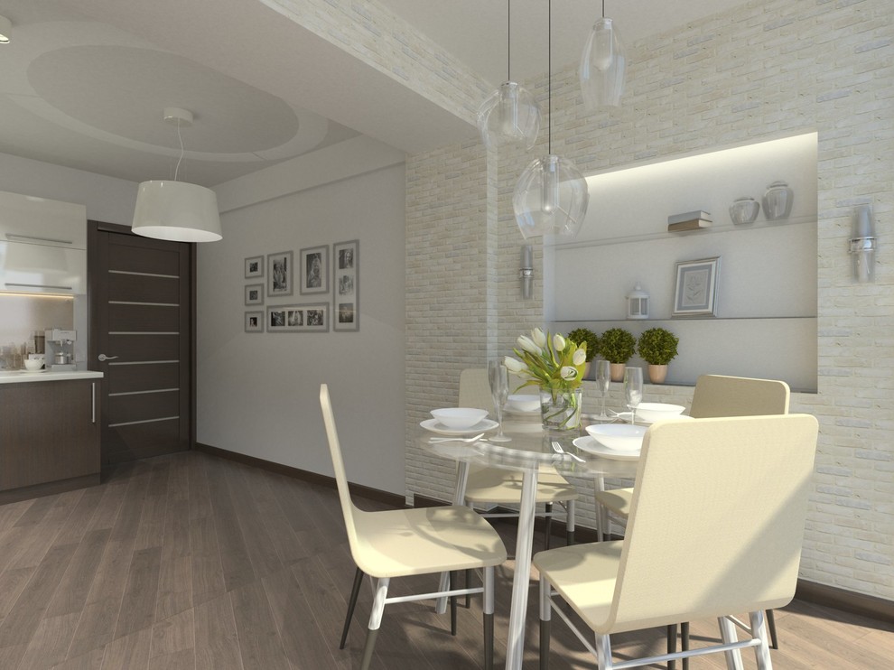 Интерьер кухни, объдиненой с лоджией в ЖК Яблони, г. Красноярск