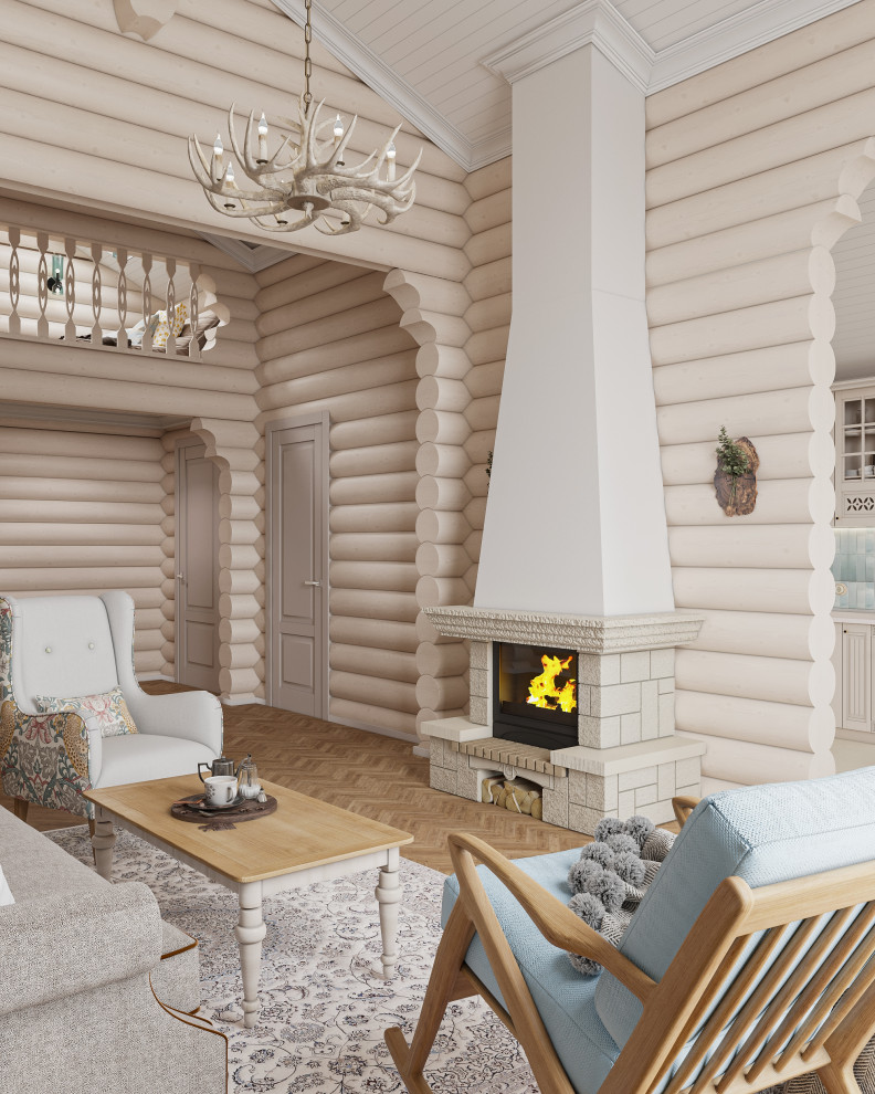 Авторский дом из бревна 135 м² для семьи с двумя детьми в КП Золотые Сосны