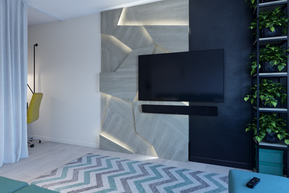 Гостиная с функцией спальни для молодой семьи.