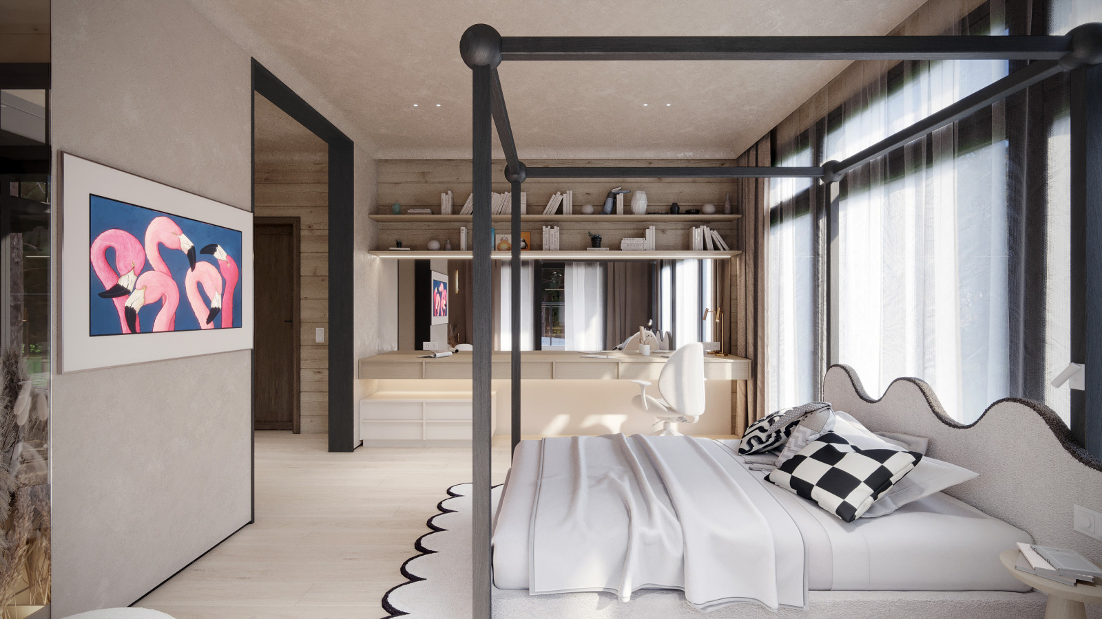 Интерьер подмосковного брусового дома компании Honka