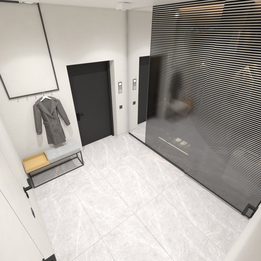 Прихожая в однокомнатной квартире в стиле минимализм