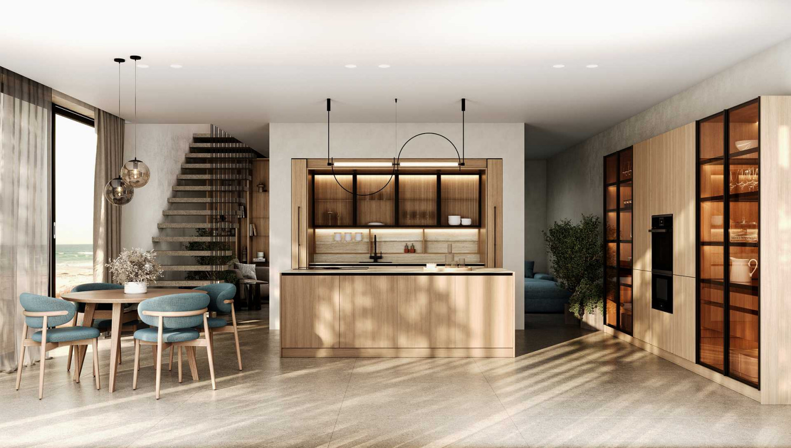 Скрытая кухня в стиле джапанди