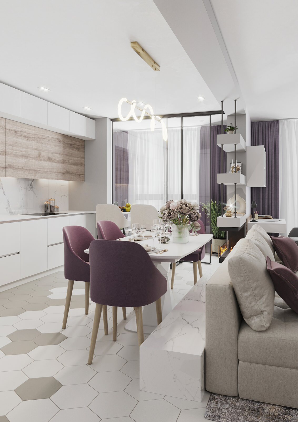 Interior design of an apartment with a beauty salon