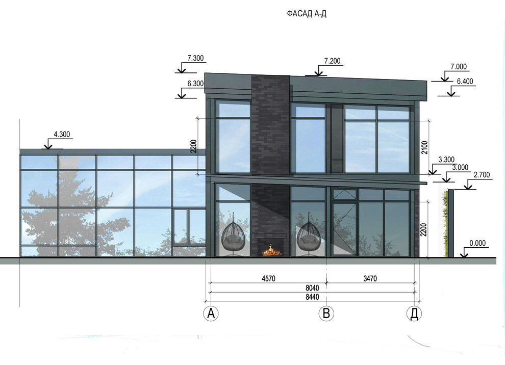Гостевой дом-черный параллелипипед