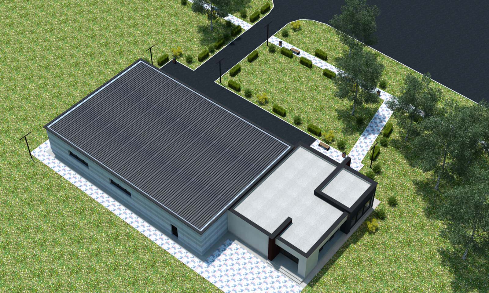 Кафе с блоком обслуживания автомобилей