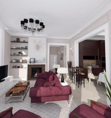 Таун хаус в современном стиле с элементами ар деко.