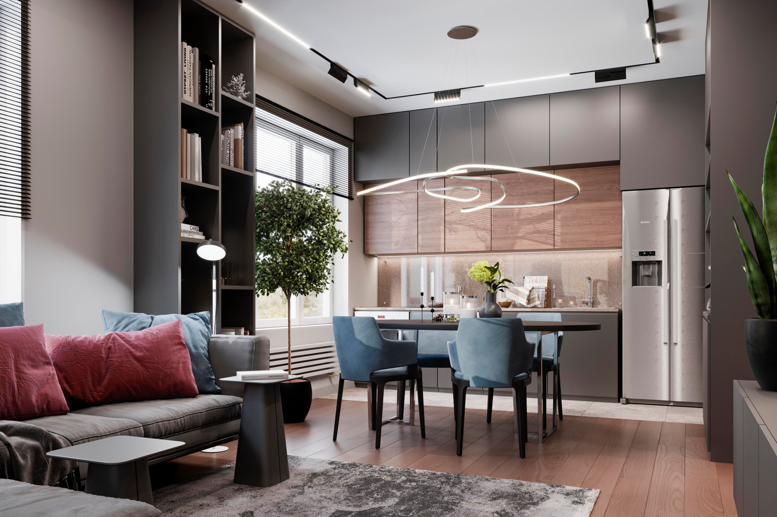 Дизайн и ремонт квартиры в ЖК «Level Амурская» — Сложный серый