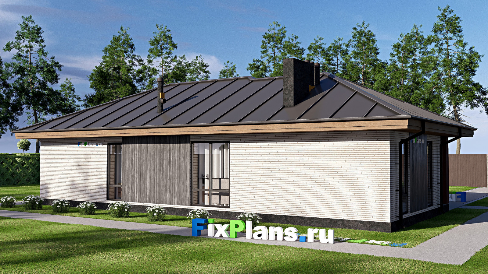 Проект одноэтажного дома 10х16м S99м2 F-18089