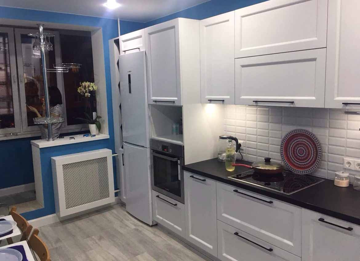 Кухни с окрашенными фасадами