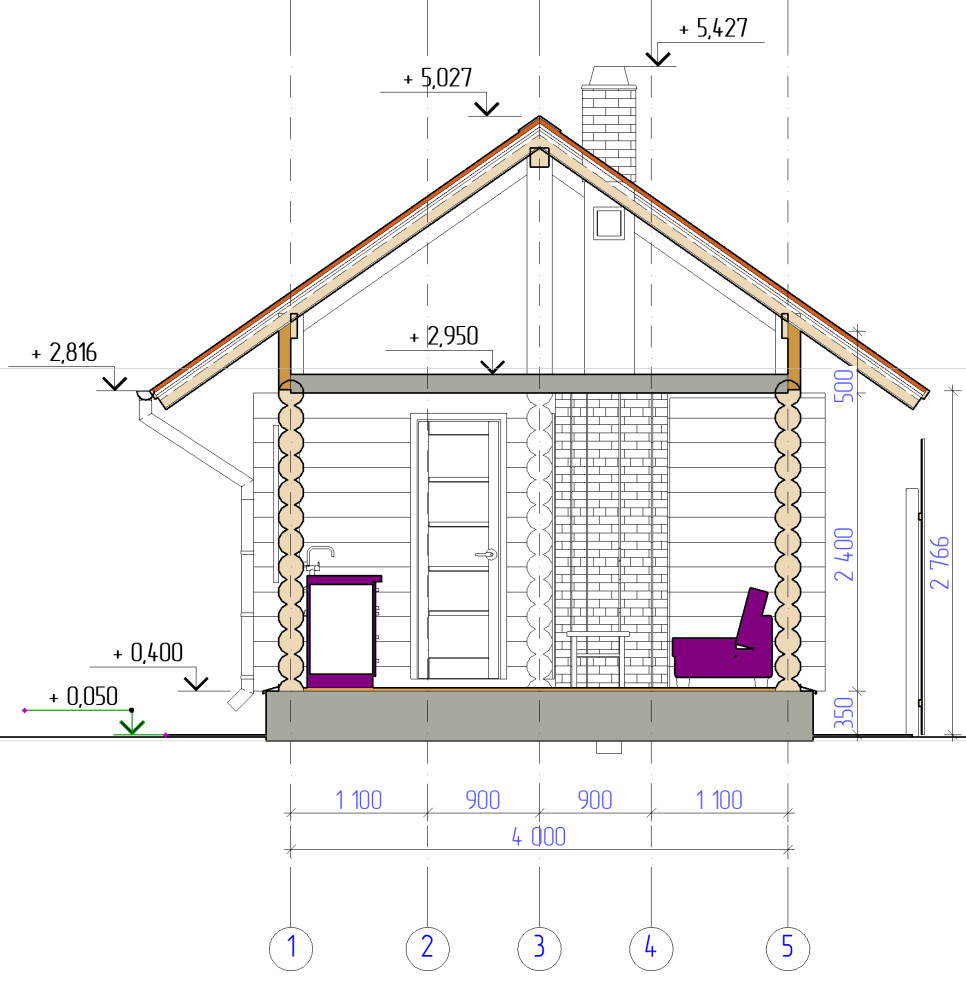 Баня с верандой в н.п. Кульсеитово