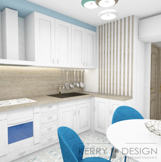 Кухня в  стиле прованс 9 кв м