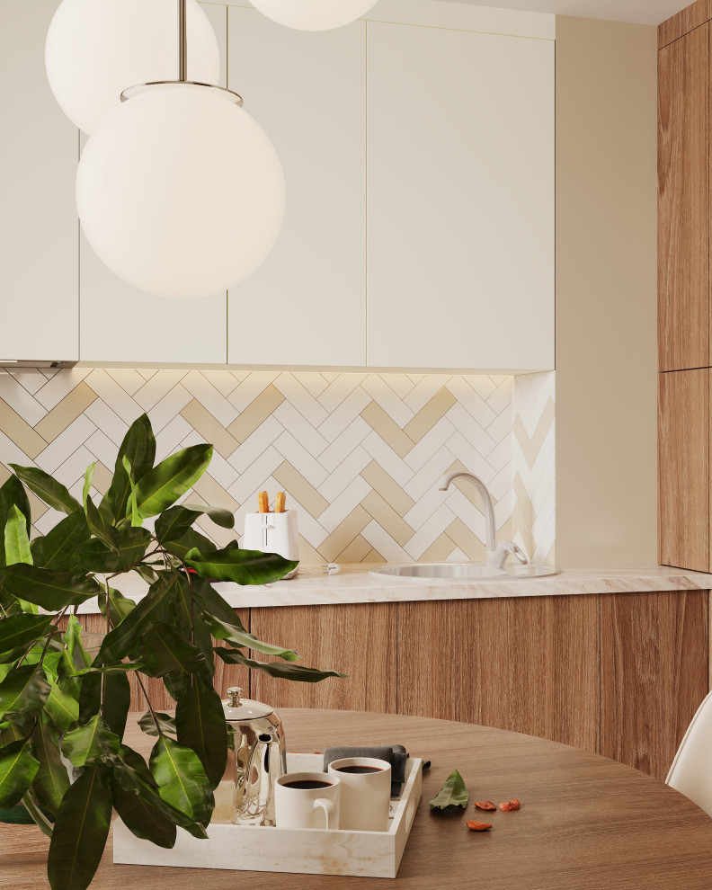 Обложка проекта: Кухня в бежевых тонах