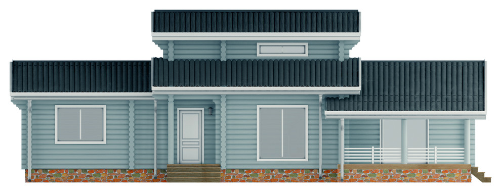 Современный дом из бревна БАЙКАЛ 176 м2