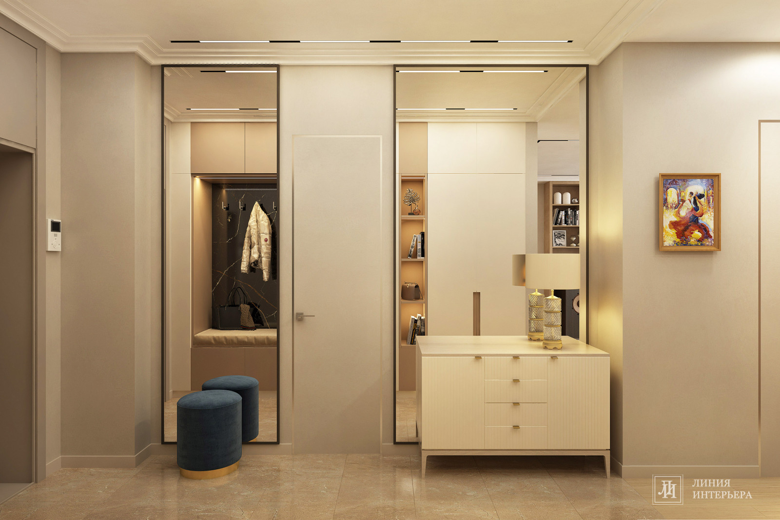 Дизайн интерьера 3-х комнатной квартиры в ЖК Триколор