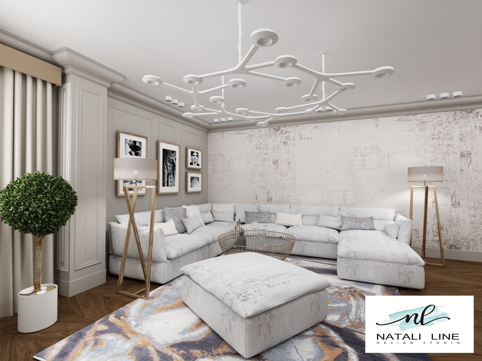 Обложка проекта: Проект квартиры 98.9кв.м. был создан для молодой семейной пары с тремя  детьми