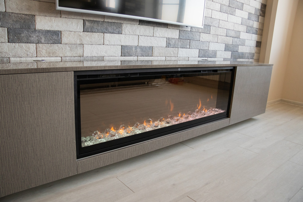 Тумба под ТВ со встроенным камином