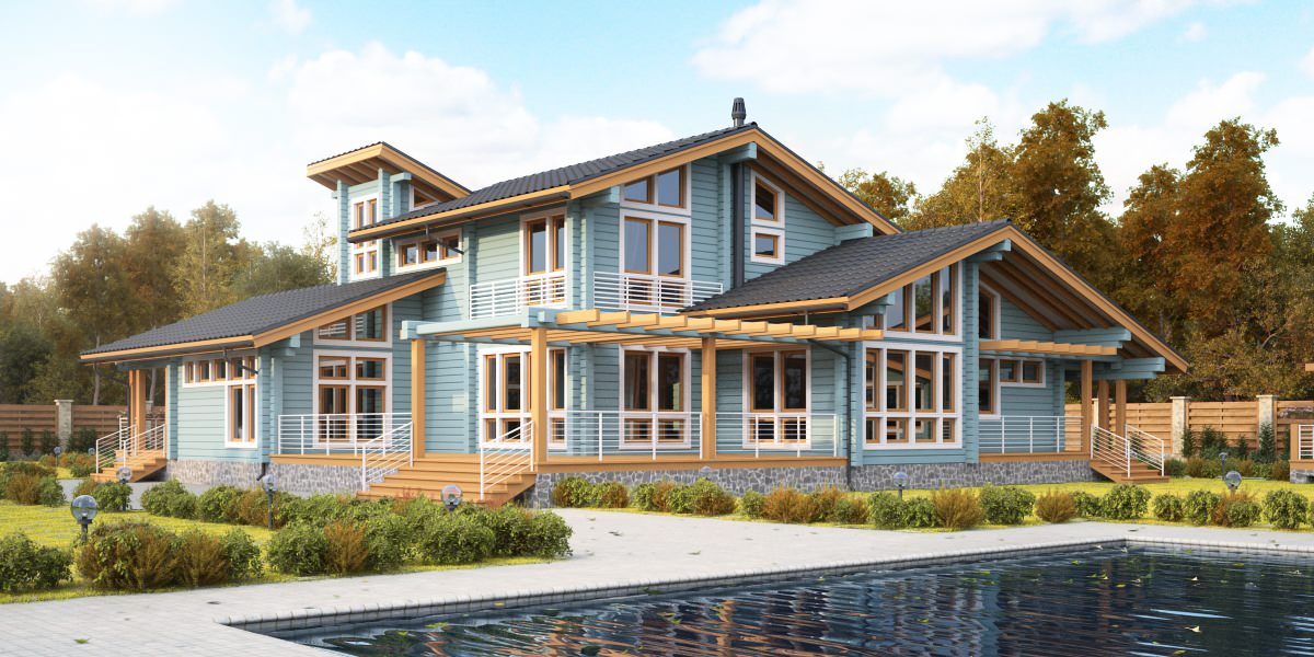 Дом из клеёного бруса Cubism Style 190