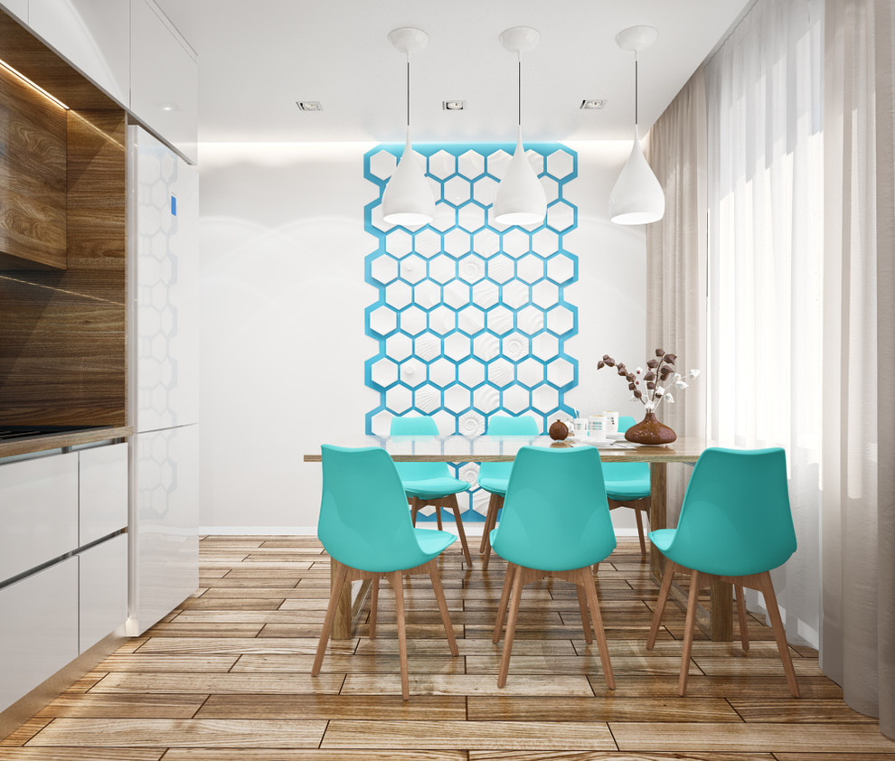 Современная кухня в бирюзовом цвете