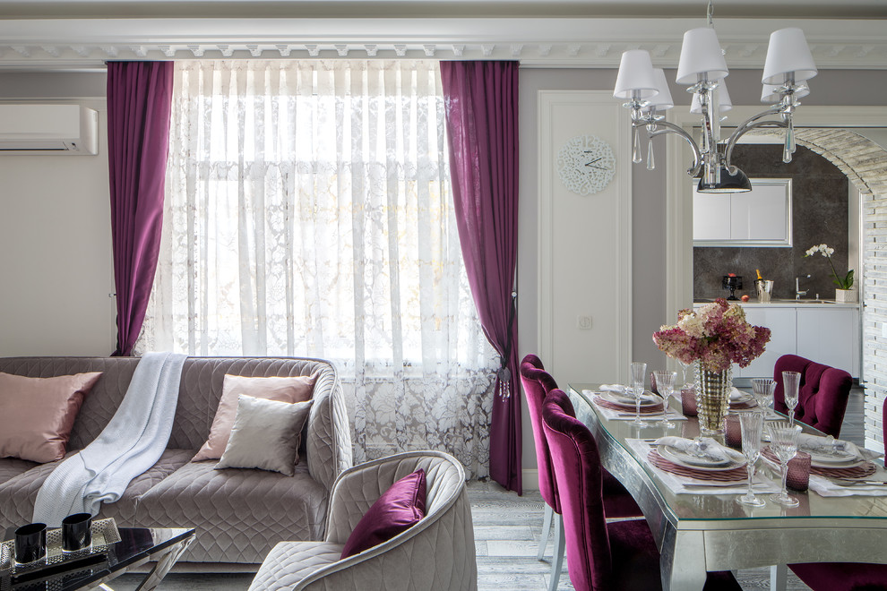 Вид на гостиную и кухню - дизайн квартиры для Irina Saltykova - рукописи не горя