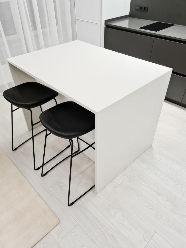 Белый минимализм - остров и стулья Calligaris