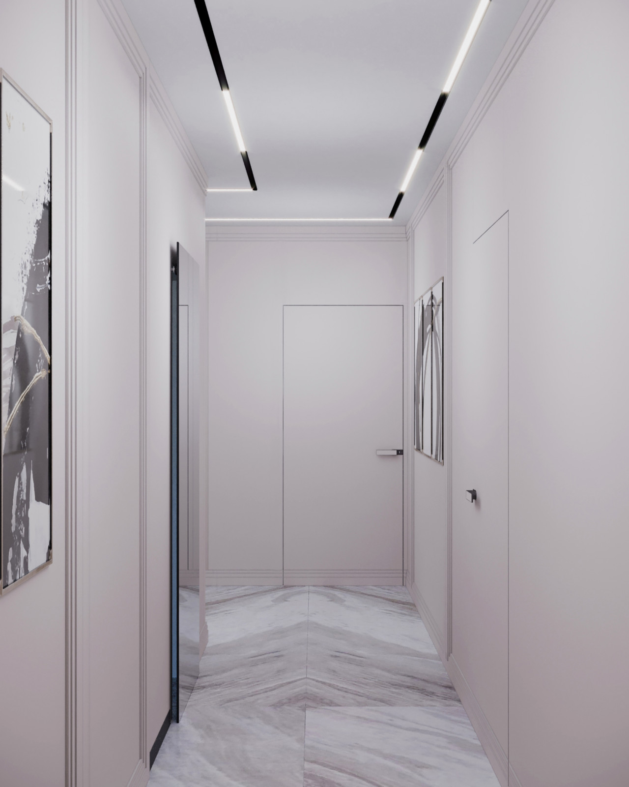 Кухня-гостиная+санузел в стиле Неоклассика