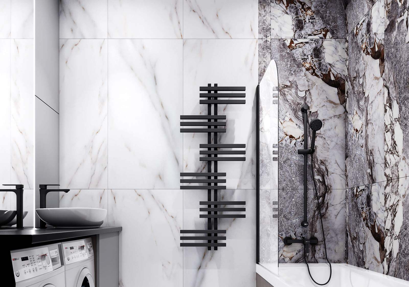 Современный дизайн в серых тонах, ЖК Панорама